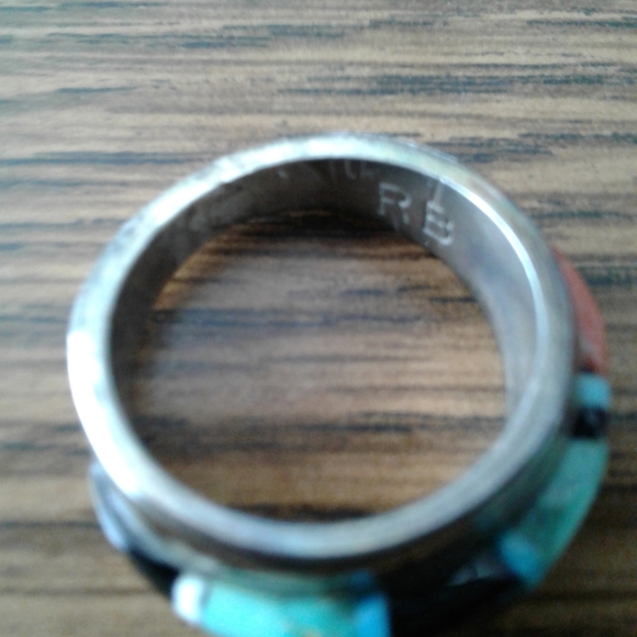 Vintage Navajo Native American Begay Multistone Ring Size 8 - Picture 11 of 12